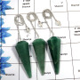 3 pcs Green Aventurine - O SPU997 - Natural Green Aventurine Gemstone Brass Silver Plated 3 Pcs Handmade Pendulum Lots