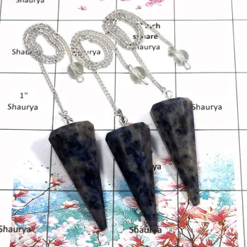 3 Pcs Sodalite - F SPU998 - Blue Sodalite Gemstone Brass Silver Plated 3 Pcs Handmade Pendulum Lots
