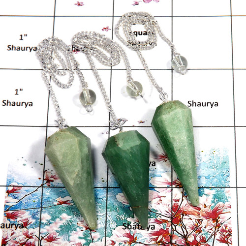 3 Pcs Amazonite - F SPU999 - Natural Amazonite Gemstone Brass Silver Plated 3 Pcs Pendulum Lots