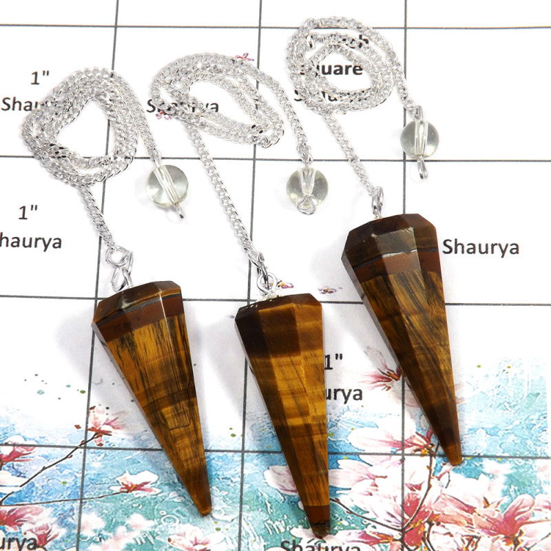 3 pcs Tiger Eye - J SPU999 - Natural Brown Tiger Eye Gemstone Brass Silver Plated 3 Pcs Pendulum Lots 3 pcs Tiger Eye - J SPU999 - Natural Brown Tiger Eye Gemstone Brass Silver Plated 3 Pcs Pendulum Lots