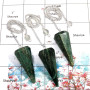 3 Pcs Green Aventurine - O SPU999 - Newly Handmade Green Aventurine Gemstone Brass Silver Plated 3 Pcs Pendulum Lots
