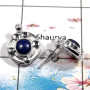 Lapis Cab B - SSE836 - Newly Arrival Blue Lapis Gemstone Solid 925 Sterling Silver For Girl's Stud Earrings