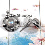 Rainbow Moonstone Cab G - SSE836 - Solid 925 Silver Blue Fire Rainbow Moonstone Gemstone For Girl's Stud Earrings