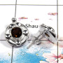 Smokey Cut I - SSE836 - Solid 925 Sterling Silver Brown Smokey Cut Gemstone For Girl's Stud Earrings