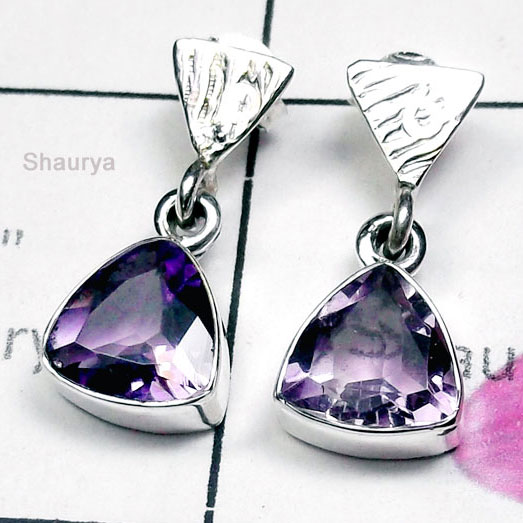 Amethyst E - SSE998-Exclusive Gemstone Fancy Stud Earring Amethyst E - SSE998-Exclusive Gemstone Fancy Stud Earring