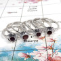 Garnet Cut - H STK925 - Latest Collection Solid 92.5% Sterling Silver Flower Design 7 Pcs Stacking Ring