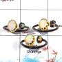 Ethiopian Opal Cab - D SVP789 - Solid 92.5% Sterling Silver Ethiopian Opal Oval Cab Black Rhodium 3 pcs Lots Ring
