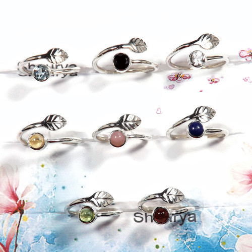 Multi Cab & Cut Gemstone - O SVP792 - Indian Factory Made Solid 925 Sterling Silver 8 Pcs Lots Light Weight Ring Multi Cab & Cut Gemstone - O SVP792 - Indian Factory Made Solid 925 Sterling Silver 8 Pcs Lots Light Weight Ring