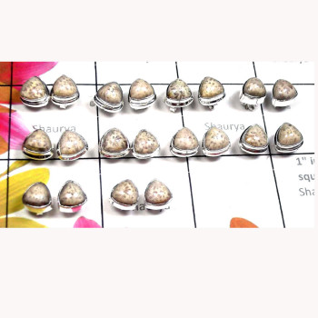 10 Pcs. Fossil Coral E - SVP995-Sterling Silver Precious Gemstone Stud Earring