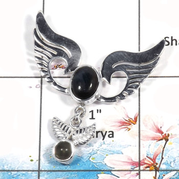 Grey Moonstone Cab - B SWP995 - Solid 92.5% Sterling Silver Guardian Angel Wings Wholesale Pendant Grey Moonstone Cab - B SWP995 - Solid 92.5% Sterling Silver Guardian Angel Wings Wholesale Pendant