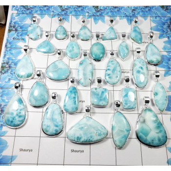 100 Gram Assorted Larimar - W2H978-Assorted Larimar 925 Sterling Silver Wholesale Pendant Lot 13 to 17 Pcs 100 Gram Assorted Larimar - W2H978-Assorted Larimar 925 Sterling Silver Wholesale Pendant Lot 13 to 17 Pcs