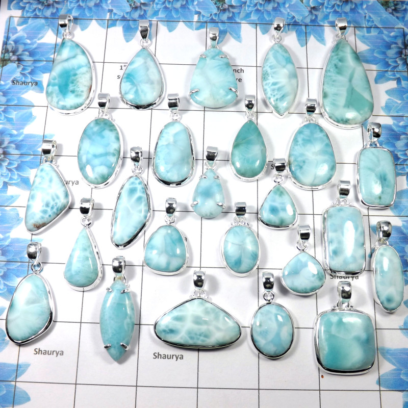 100 Gram Assorted Larimar - W2H978-Assorted Larimar 925 Sterling Silver Wholesale Pendant Lot 13 to 17 Pcs 100 Gram Assorted Larimar - W2H978-Assorted Larimar 925 Sterling Silver Wholesale Pendant Lot 13 to 17 Pcs