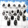 Shungite Combo Lot  - W2H982-Genuine Shungite Gemstone Solid 925 Sterling Silver 10 pcs Pendant 9 Pcs Ring Combo Lot