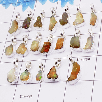 100 Grams Ethiopian Opal Rough Pendants O - WBP100EO - Assorted 925 Silver Pendants 100 Grams Ethiopian Opal Rough Pendants O - WBP100EO - Assorted 925 Silver Pendants