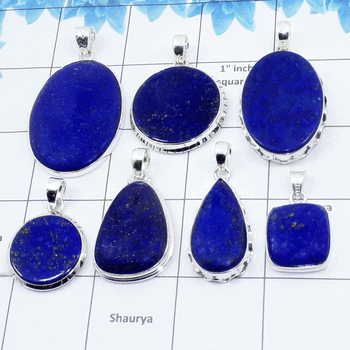 100 Grams Lapis Lazuli Pendants G - WBP100LP - Assorted 925 Silver Pendants 100 Grams Lapis Lazuli Pendants G - WBP100LP - Assorted 925 Silver Pendants
