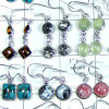 100 Pairs Light weight Bejel Dangle Earrings in Cab Stones in Serling Silver 925: SIWLBJE001 100 Pairs Light weight Bejel Dangle Earrings in Cab Stones in Serling Silver 925: SIWLBJE001