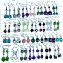 100 Pairs Light weight Bejel Dangle Earrings in Cab Stones in Serling Silver 925: SIWLBJE001