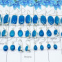 Natural Blue Smithsonite Cab O - WSL993 100 Grams Lots Blue Smithsonite Cab Mix Shape Gemstone 925 Sterling Silver Plain Earring