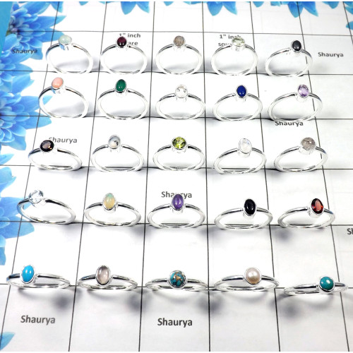 Assorted Cut & Cab Ring WSLR881-100 Gram Mix Cut & Cab Round and Oval Shape 925 Solid Silver Ring Lot 40 to 45 Pcs Assorted Cut & Cab Ring WSLR881-100 Gram Mix Cut & Cab Round and Oval Shape 925 Solid Silver Ring Lot 40 to 45 Pcs