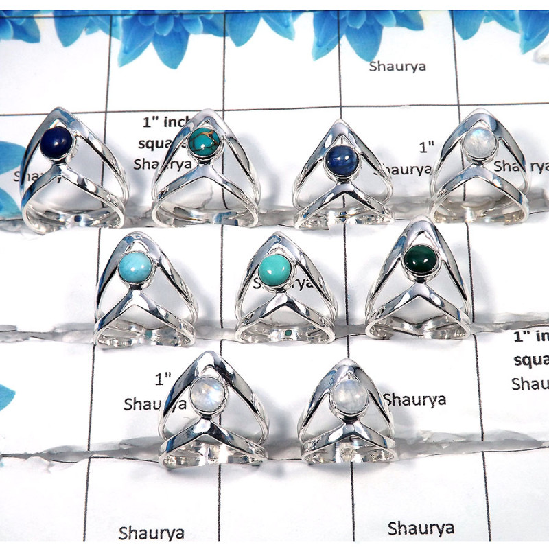 Multi Cab Stone - B - Solid 925 Silver 100 Gms 4 to 9 Natural Multi Cab Gemstone Assorted Ring Approx. 25 To 30 Pcs WSLR960 Multi Cab Stone - B - Solid 925 Silver 100 Gms 4 to 9 Natural Multi Cab Gemstone Assorted Ring Approx. 25 To 30 Pcs WSLR960