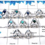 Multi Cab Stone - B - Solid 925 Silver 100 Gms 4 to 9 Natural Multi Cab Gemstone Assorted Ring Approx. 25 To 30 Pcs WSLR960