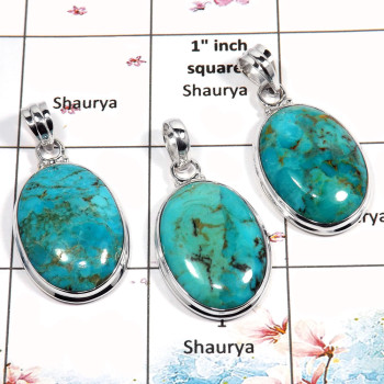 Blue Turquoise Cab - B WSP987 - Solid 925 Sterling Silver 3 Pcs Combo Pack Wholesale Handmade Pendant Blue Turquoise Cab - B WSP987 - Solid 925 Sterling Silver 3 Pcs Combo Pack Wholesale Handmade Pendant