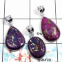 Purple Copper Turquoise - H WSP992 - Awesome Handmade Bezel Set 3Pcs Combo Value Pack 925 Silver Pendant Lot
