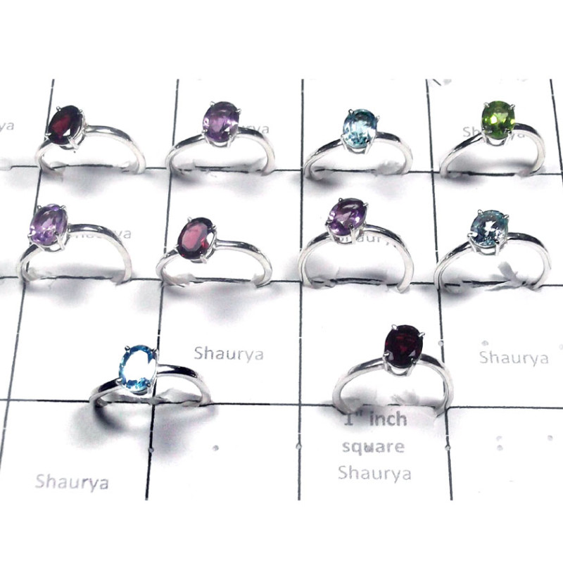 Multi cut Rings O - SVP986-10 Pcs Wholesale silver gems Ring Value pack Multi cut Rings O - SVP986-10 Pcs Wholesale silver gems Ring Value pack