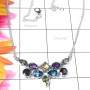 Cut & Cab O - SDN984-Multi faceted gemstone slver Necklace