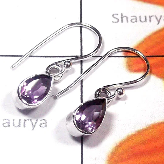 Amethyst Cut A - SPE992 Gems Silver 925 Earring Amethyst Cut A - SPE992 Gems Silver 925 Earring