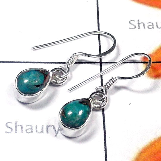 Turquoise Blue Copper O - SPE992 Gems Silver 925 Earring Turquoise Blue Copper O - SPE992 Gems Silver 925 Earring