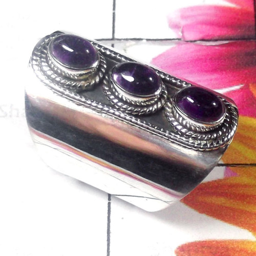 Amethyst Cab F - SDR977-Sterling Silver Semiprecious Gemstone Stylish Rings Amethyst Cab F - SDR977-Sterling Silver Semiprecious Gemstone Stylish Rings