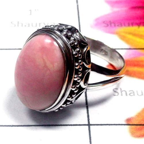 Pink Opal Cab H - SDR977-Sterling Silver Semiprecious Gemstone Stylish Rings Pink Opal Cab H - SDR977-Sterling Silver Semiprecious Gemstone Stylish Rings