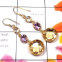 Citrine cut O - SGE985-Gold plated sterling silver Earrings