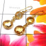 Citrine cut E - SGE983-Gold plated silver Bejal setting Earrings