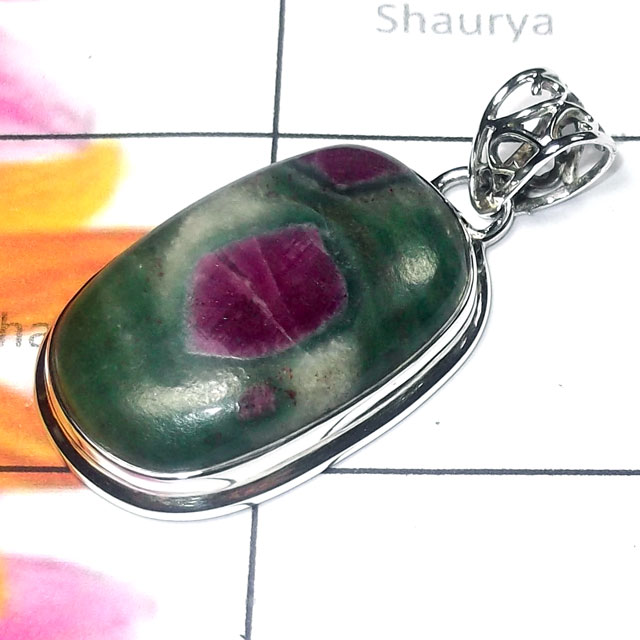 Indian Rubyzosite cab C - 925 Sterling silver indian Rubyzosite Pendants-IRP998 Indian Rubyzosite cab C - 925 Sterling silver indian Rubyzosite Pendants-IRP998