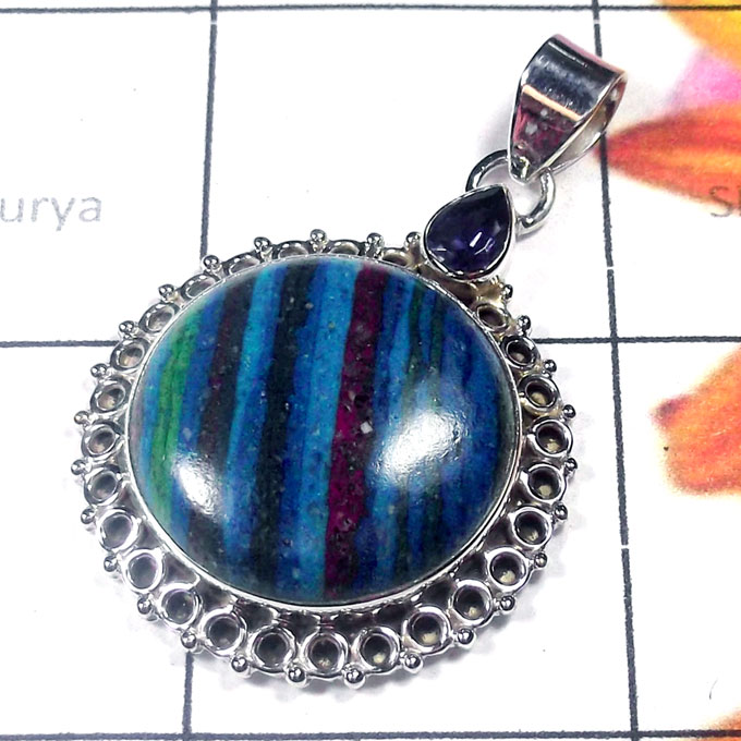 Rainbow Calisilica O - RCP998-Beautiful gemstone with 925 sterling silver Pendants Rainbow Calisilica O - RCP998-Beautiful gemstone with 925 sterling silver Pendants