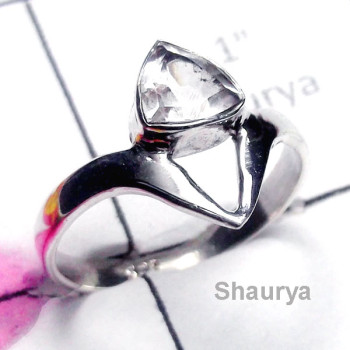 Crystal O - SDR975-Exclusive Silver 925 Handmade Gemstone Ring