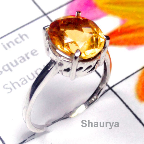 Citrine cut D - SCR969-Sterling Silver Semiprecious Gemstone Exclusive Casting R