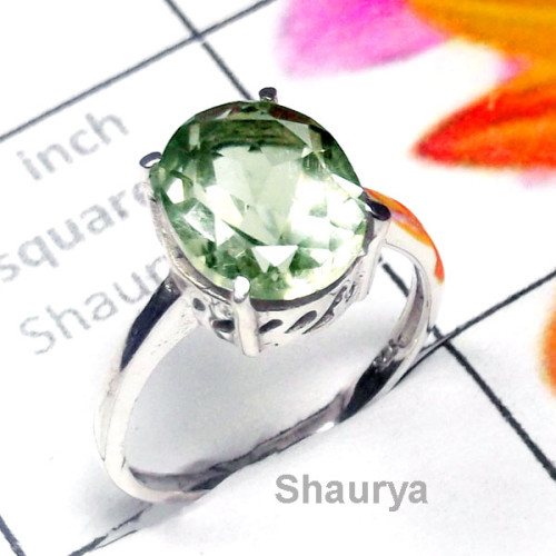 Green Amethyst G - SCR969-Sterling Silver Semiprecious Gemstone Exclusive Casting R Green Amethyst G - SCR969-Sterling Silver Semiprecious Gemstone Exclusive Casting R