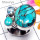 Blue Copper Turquoise O - CLR990-Exclusive Silver 925 Manufacturer Cluster Ring