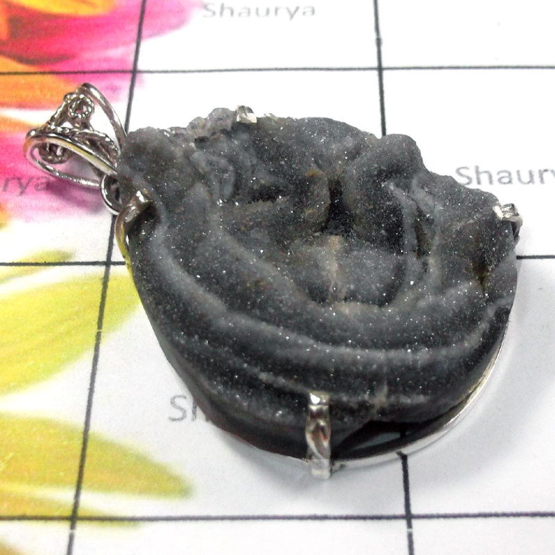 Desert Drusy A - DDZ998-Desert Drusy silver Pendant Desert Drusy A - DDZ998-Desert Drusy silver Pendant