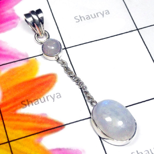Rainbow A - SD887-Sterling Silver Rainbow Gemstone Wholesale Pendant