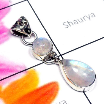 Rainbow O - SD887-Sterling Silver Rainbow Gemstone Wholesale Pendant Rainbow O - SD887-Sterling Silver Rainbow Gemstone Wholesale Pendant