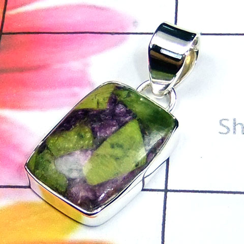 Mohave Stichtite C - MSD998-925 Sterling silver gems Pendant