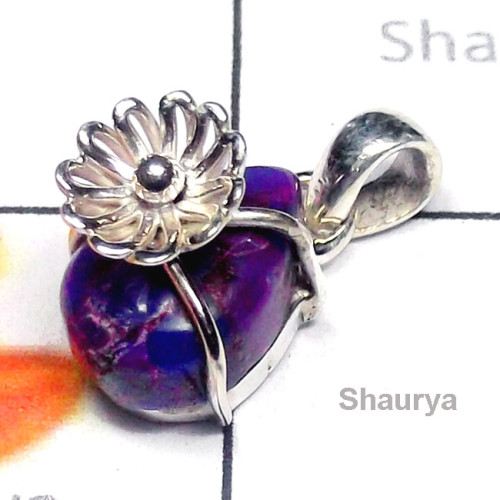 Purple Turquoise A - SD879-Sterling Silver Purple Turquoise Direct Factory Pendant Purple Turquoise A - SD879-Sterling Silver Purple Turquoise Direct Factory Pendant