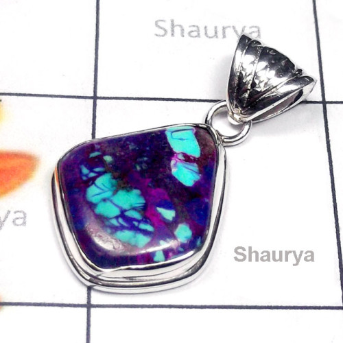 Purple Turquoise B - SD879-Sterling Silver Purple Turquoise Direct Factory Pendant Purple Turquoise B - SD879-Sterling Silver Purple Turquoise Direct Factory Pendant
