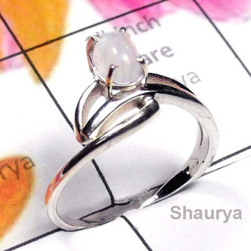 Rainbow B - SCR966-Rainbow Moonstone 925 Manufacturer Casting Ring