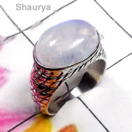 Rainbow D - SCR966-Rainbow Moonstone 925 Manufacturer Casting Ring