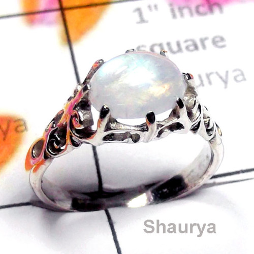 Rainbow O - SCR966-Rainbow Moonstone 925 Manufacturer Casting Ring Rainbow O - SCR966-Rainbow Moonstone 925 Manufacturer Casting Ring